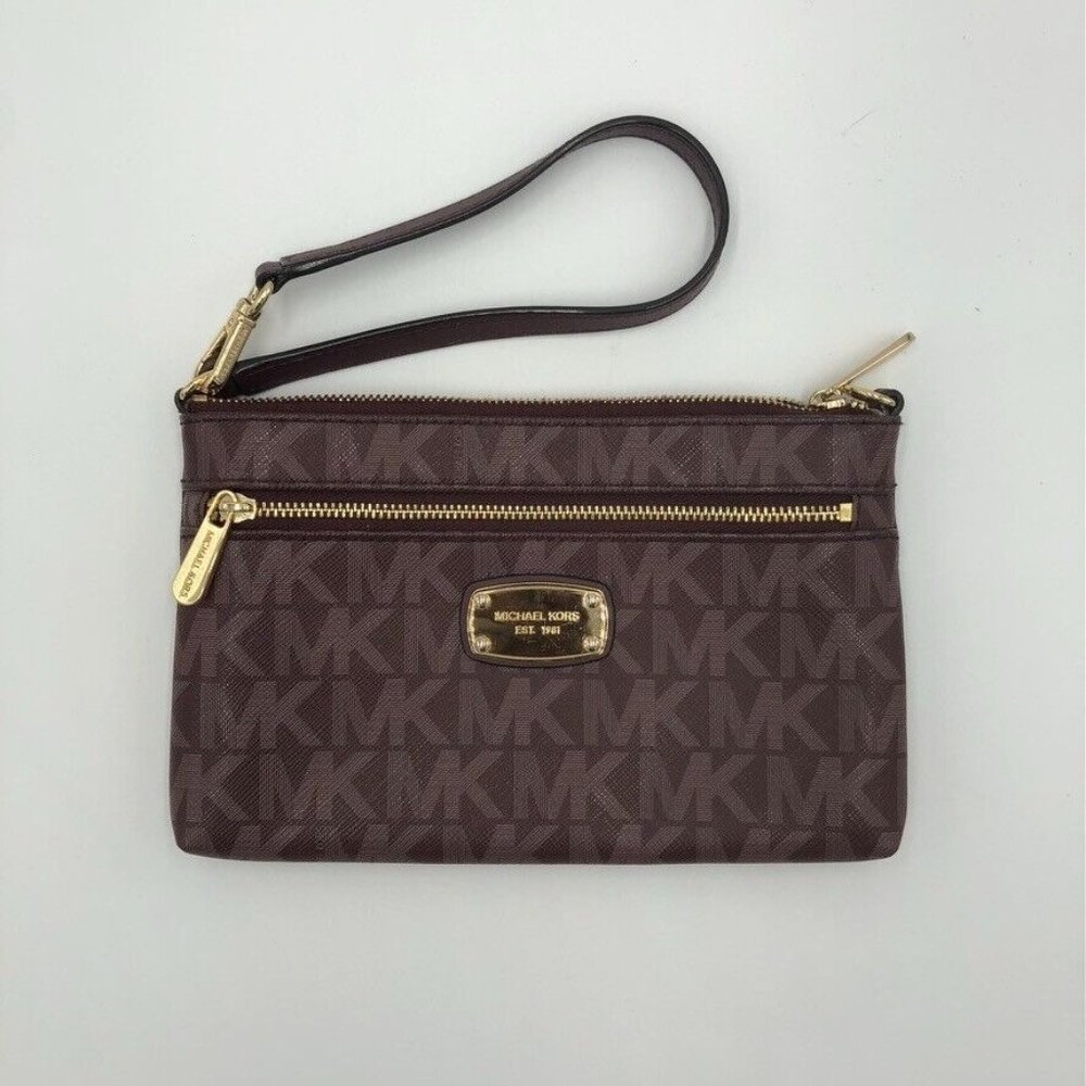 Michael Kors Maroon Wristlet Clutch